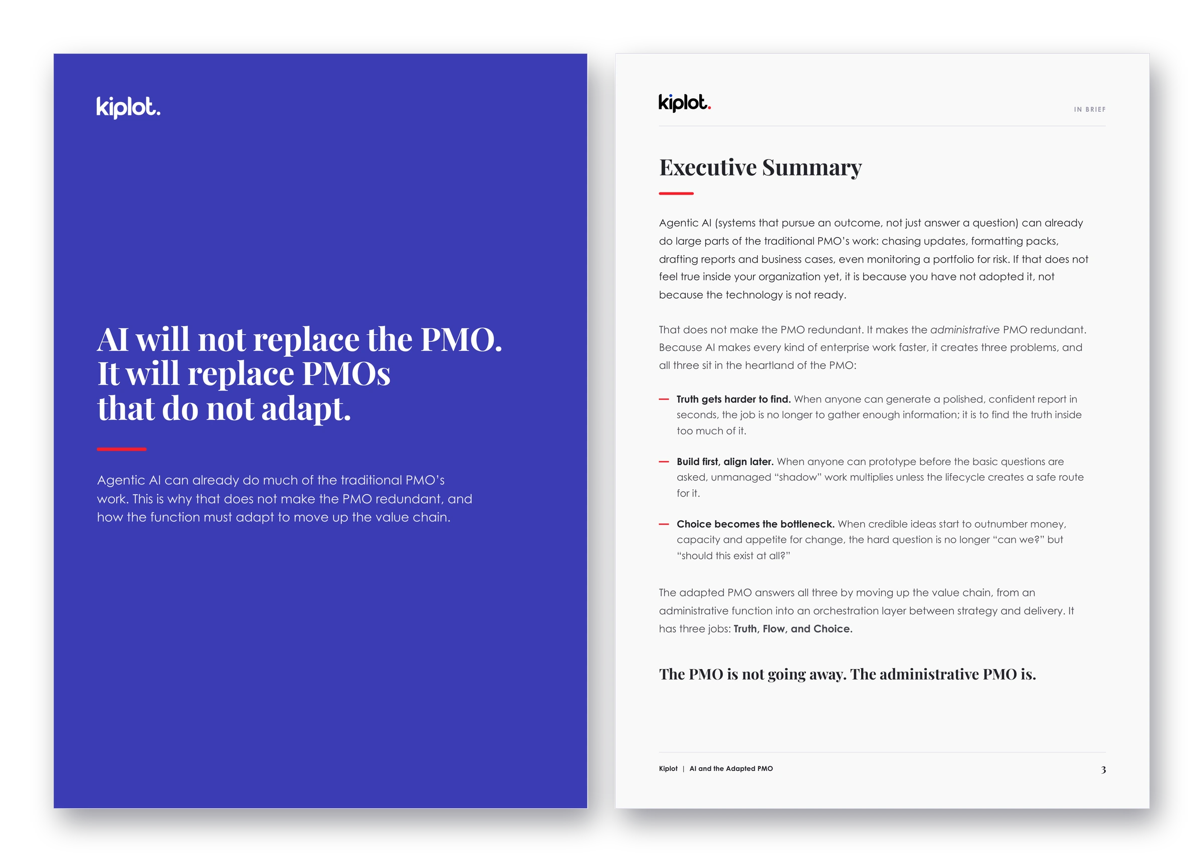 Kiplot whitepaper spread: cover and executive summary